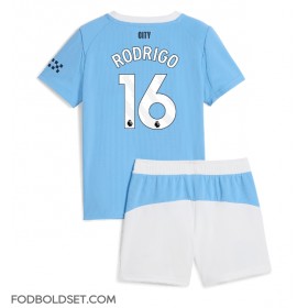 Manchester City Rodri Hernandez #16 Hjemme Trøje Børn 2025-26 Kortærmet (+ Korte bukser)